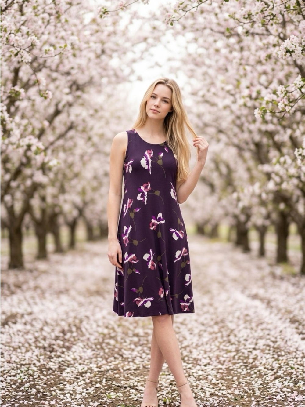Lauren Ralph Lauren Women's Sleeveless Floral Swing Dress - Plum Sz 2 nwot - Picture 4 of 4